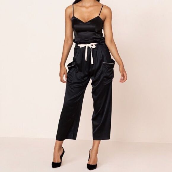 - NWT Agent Provocateur Ezra Pajama Pants with Pockets and Paperbag Waistb… - Picture 1 of 6